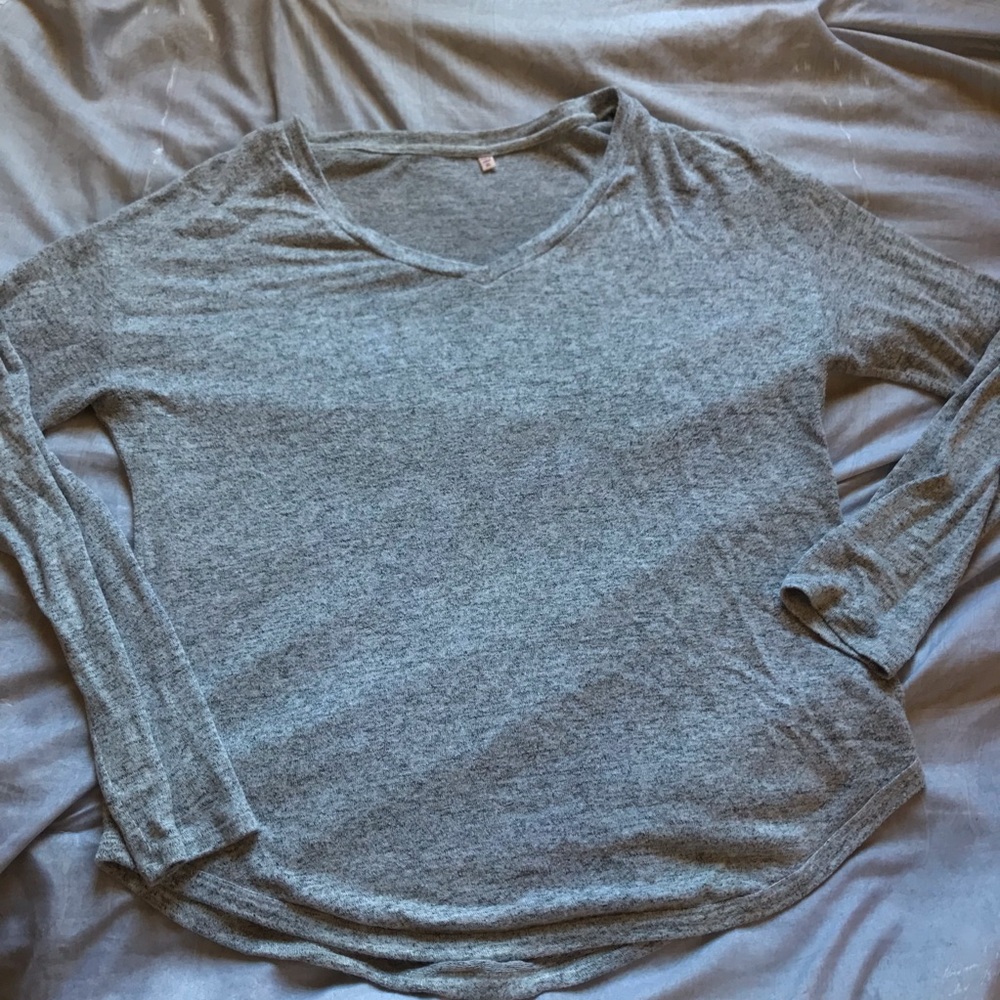 V Neck Gray Sweater
